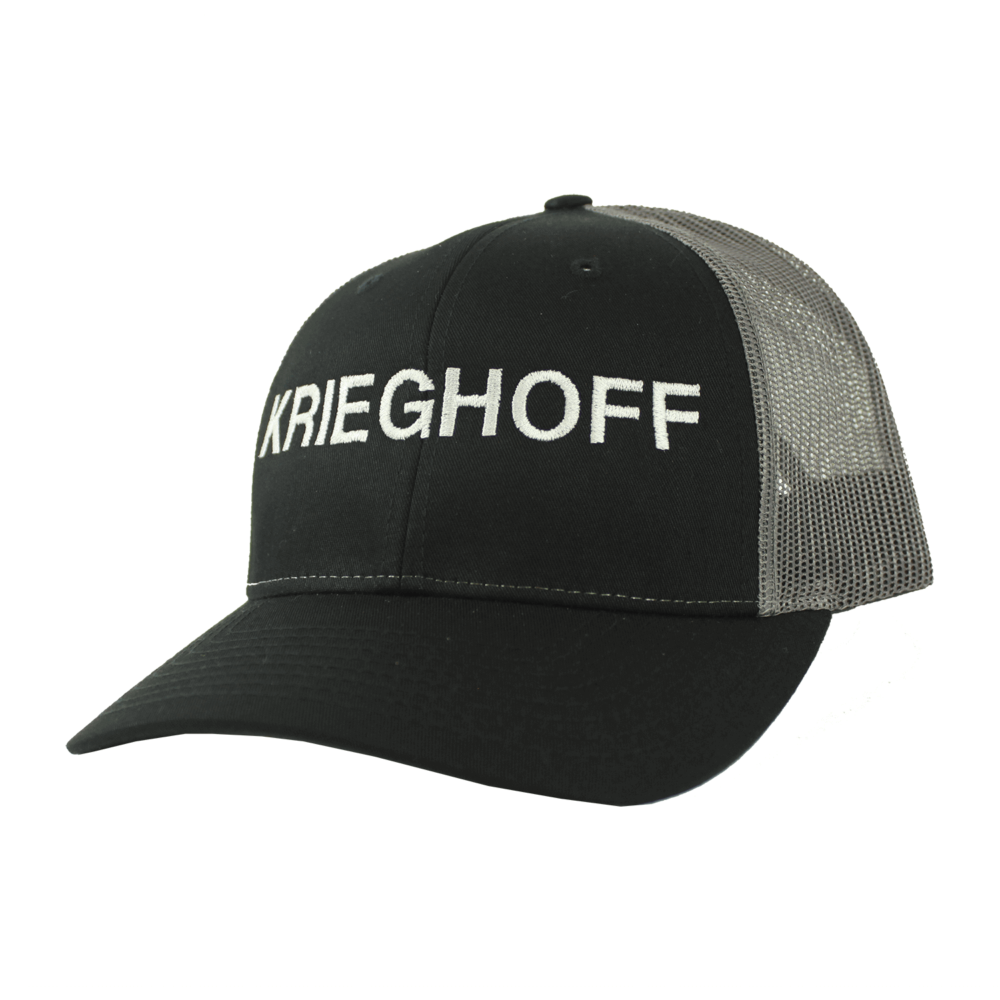Krieghoff Trucker Hat, Black/Charcoal, Small Only