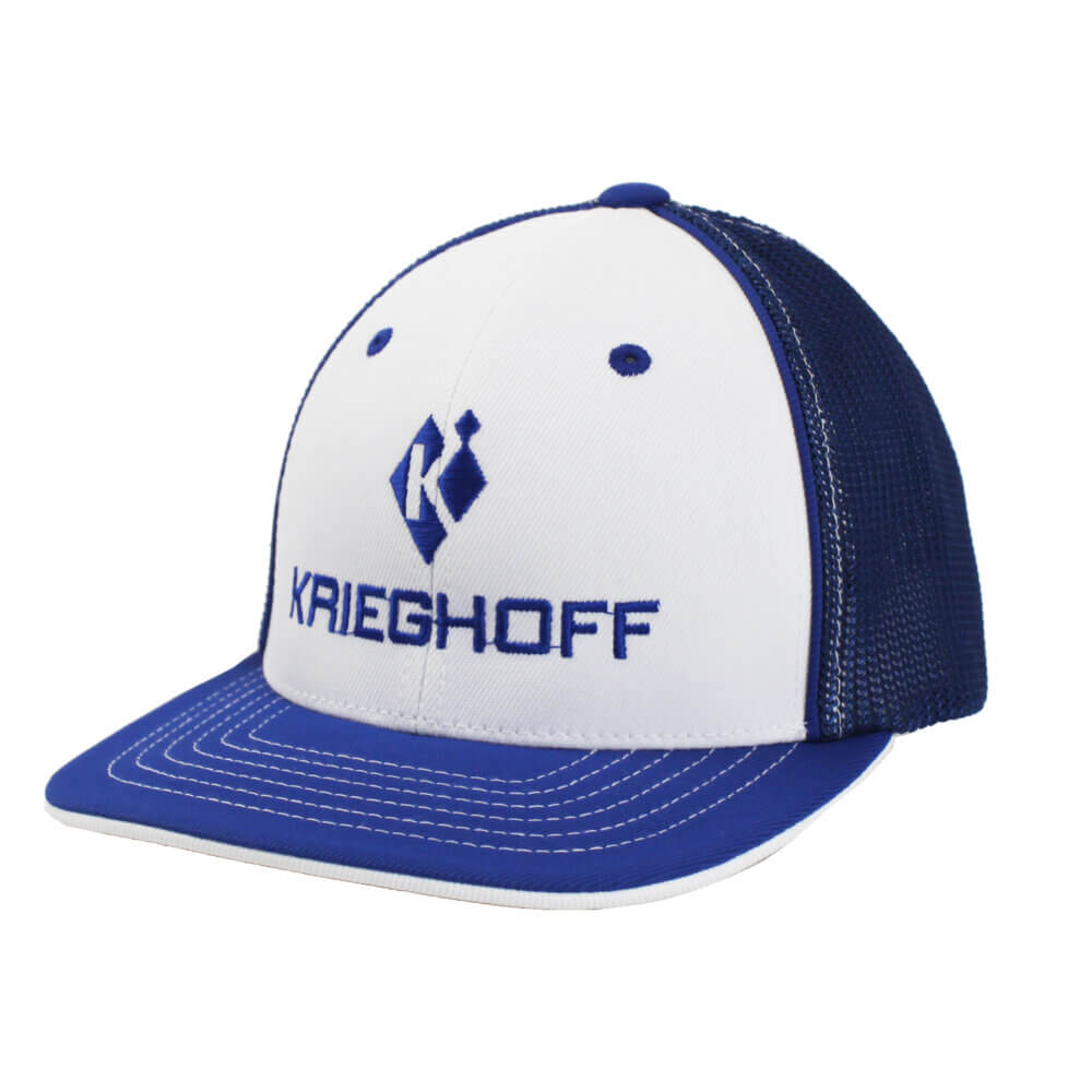 Krieghoff Trucker Hat, White/Royal, Size Youth Only