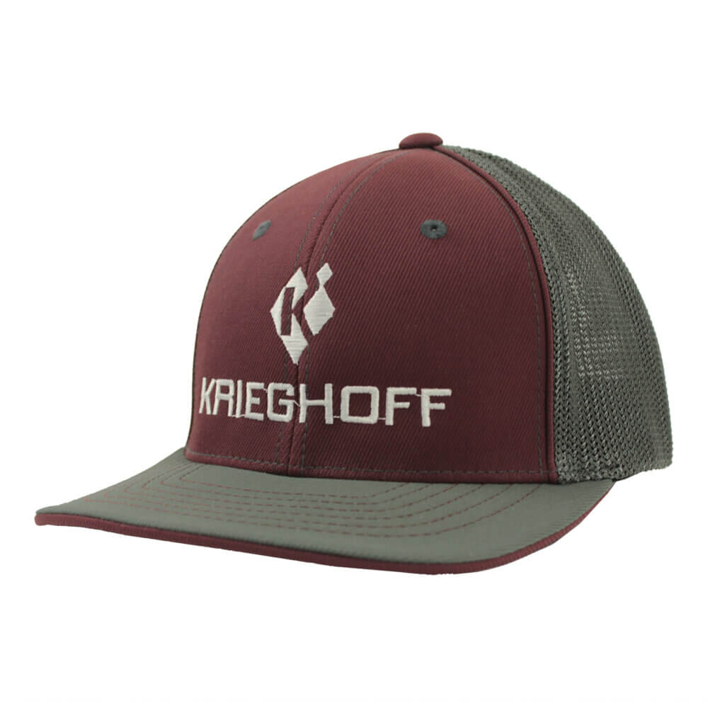 Krieghoff Trucker Hat, Maroon/Graphite, Size XS Only