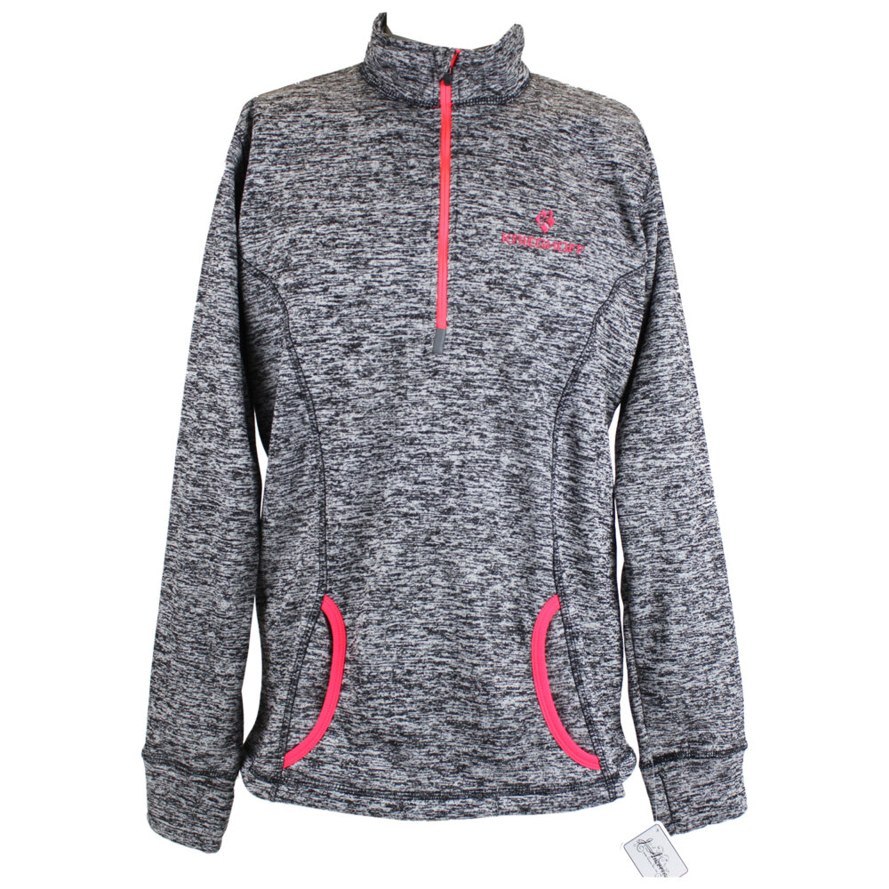 Ladies’ Cosmic Fleece 1/4 Zip Jacket, Charcoal/Pink – Small Only