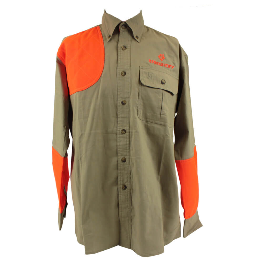 Krieghoff Long Sleeve Men’s Hunting Shirt, Tan/Orange