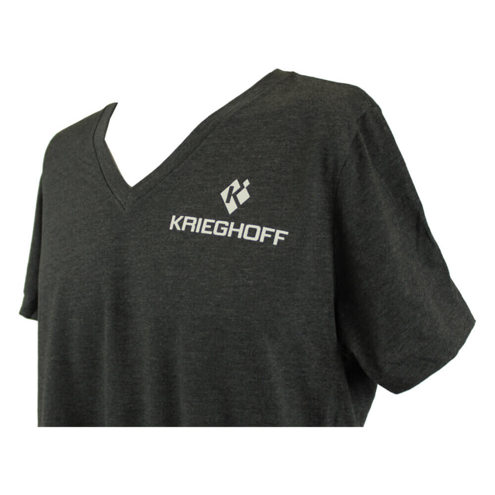 Krieghoff Ladies’ V-Neck T-Shirt, Relaxed Fit, Dark Grey