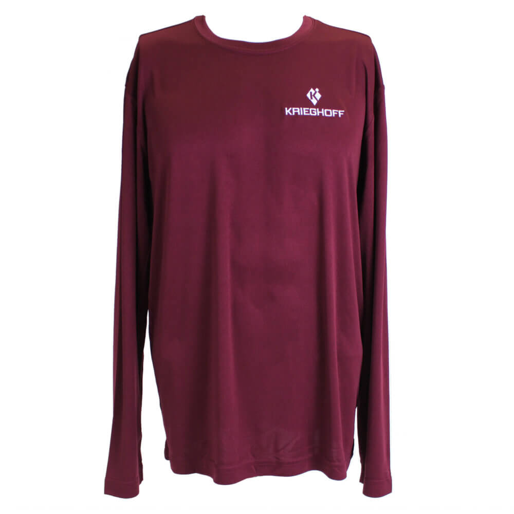 Krieghoff Long Sleeve Performance T-Shirt, Maroon