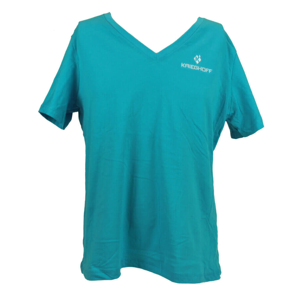 Krieghoff Ladies’ V-Neck T-Shirt, Relaxed Fit, Turquoise